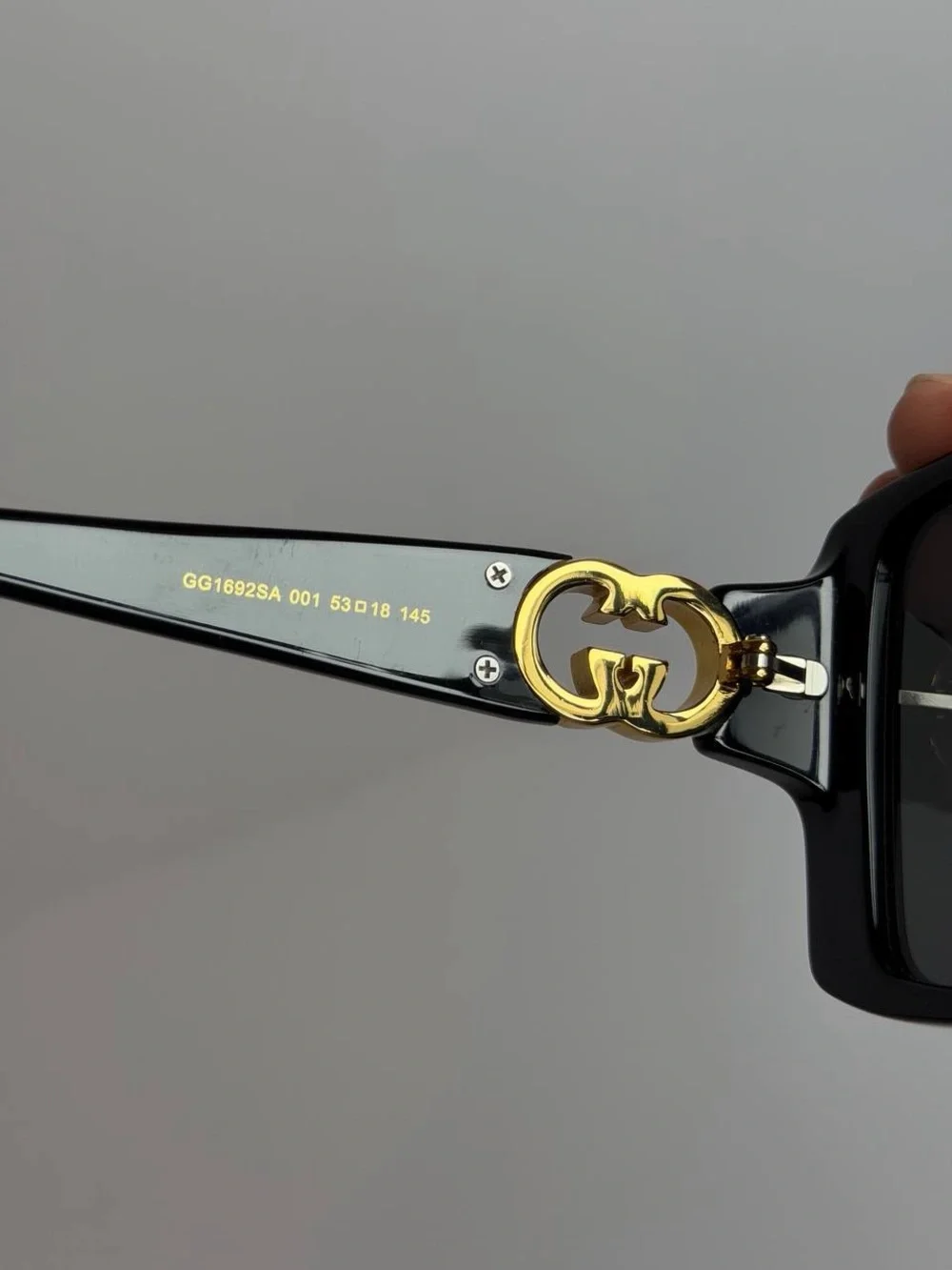 Gucci GG1692S Interlocking GG Logo Black Sunglasses